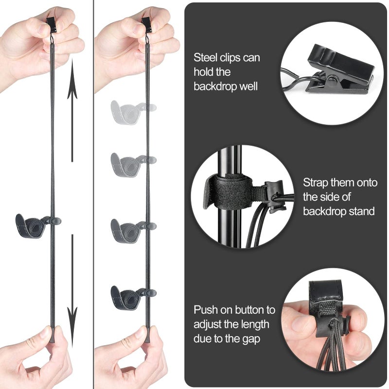 EMART 4.5 inch Heavy Duty Backdrop Clamp Kit-6 Spring Clamps, 8 Background Clip Holders for Muslin Stand, Canvas, Paper, Fabric, Chromakey Screen, Photo Studio, Photography Backdrops Support - Image 4